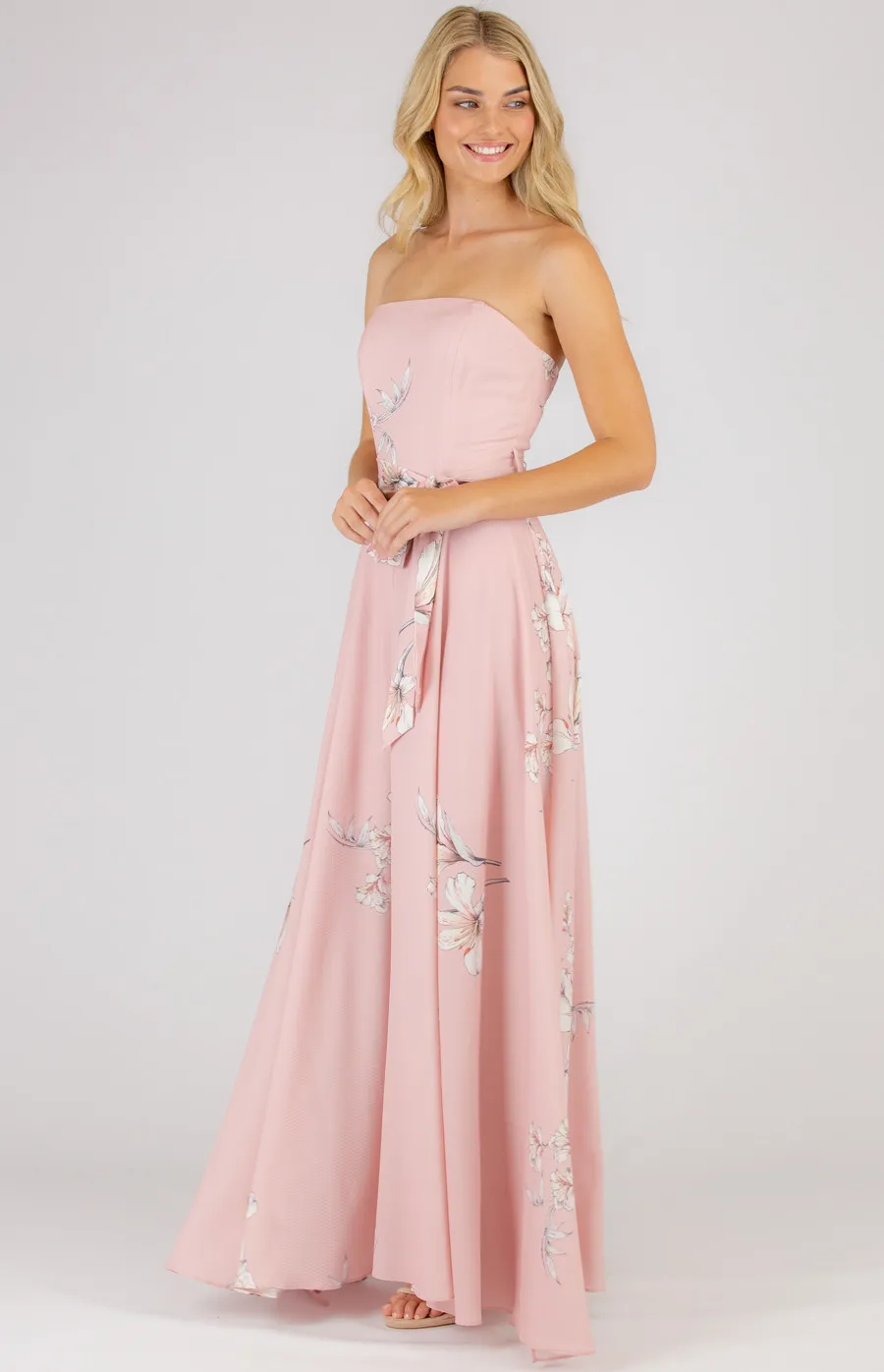 Strapless Maxi Floral Dress (SDR342-2A)