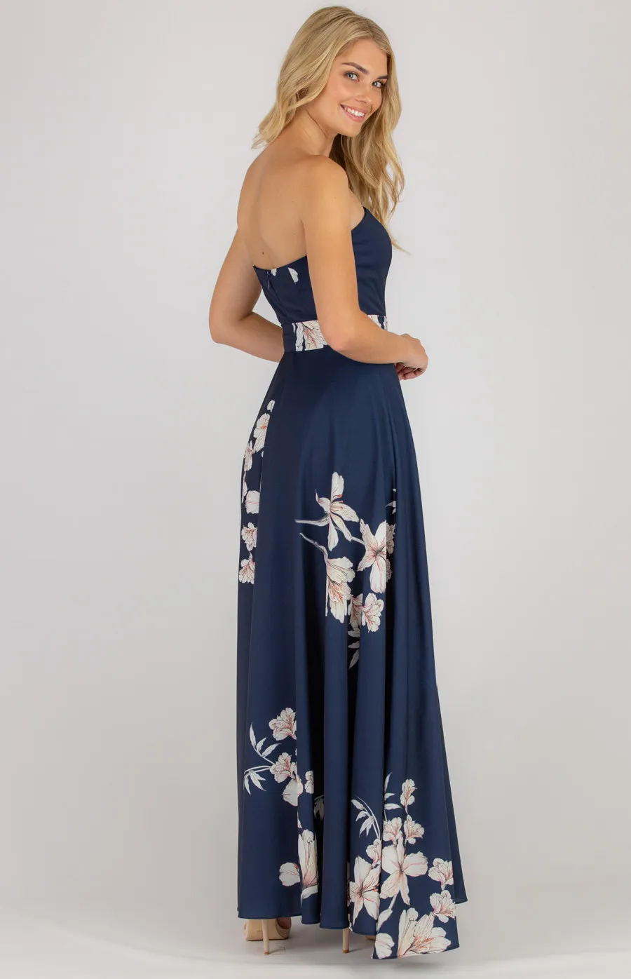 Strapless Maxi Floral Dress (SDR342-2A)