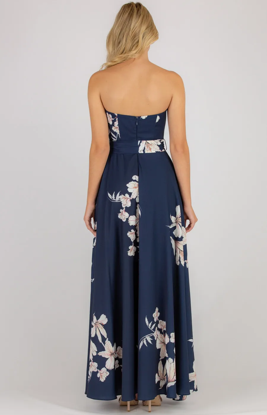 Strapless Maxi Floral Dress (SDR342-2A)