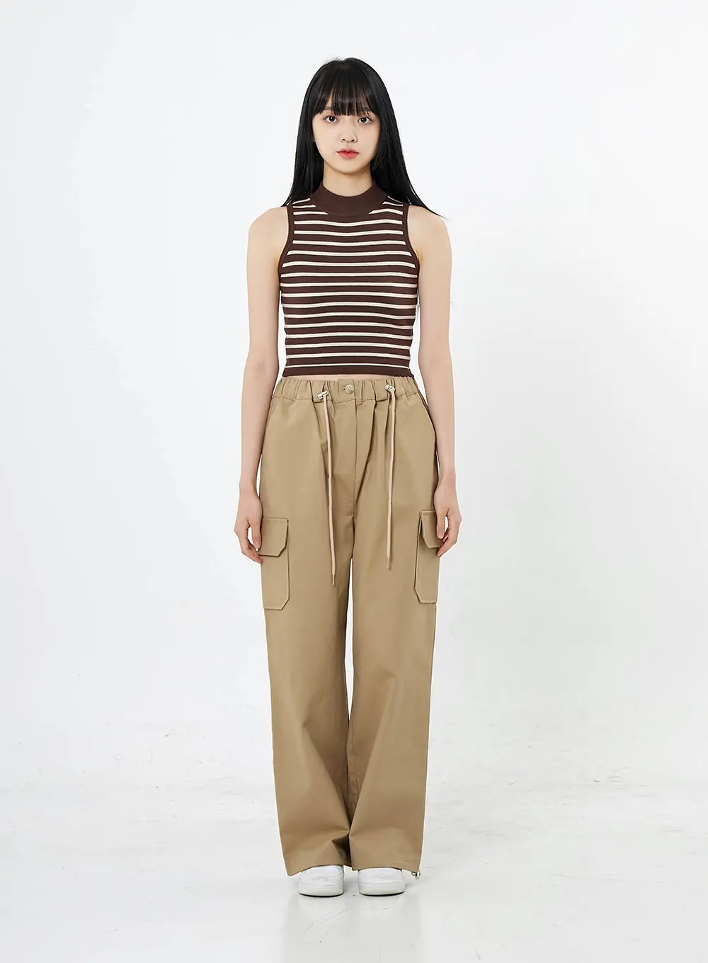 String Wide Cargo Pants OO17