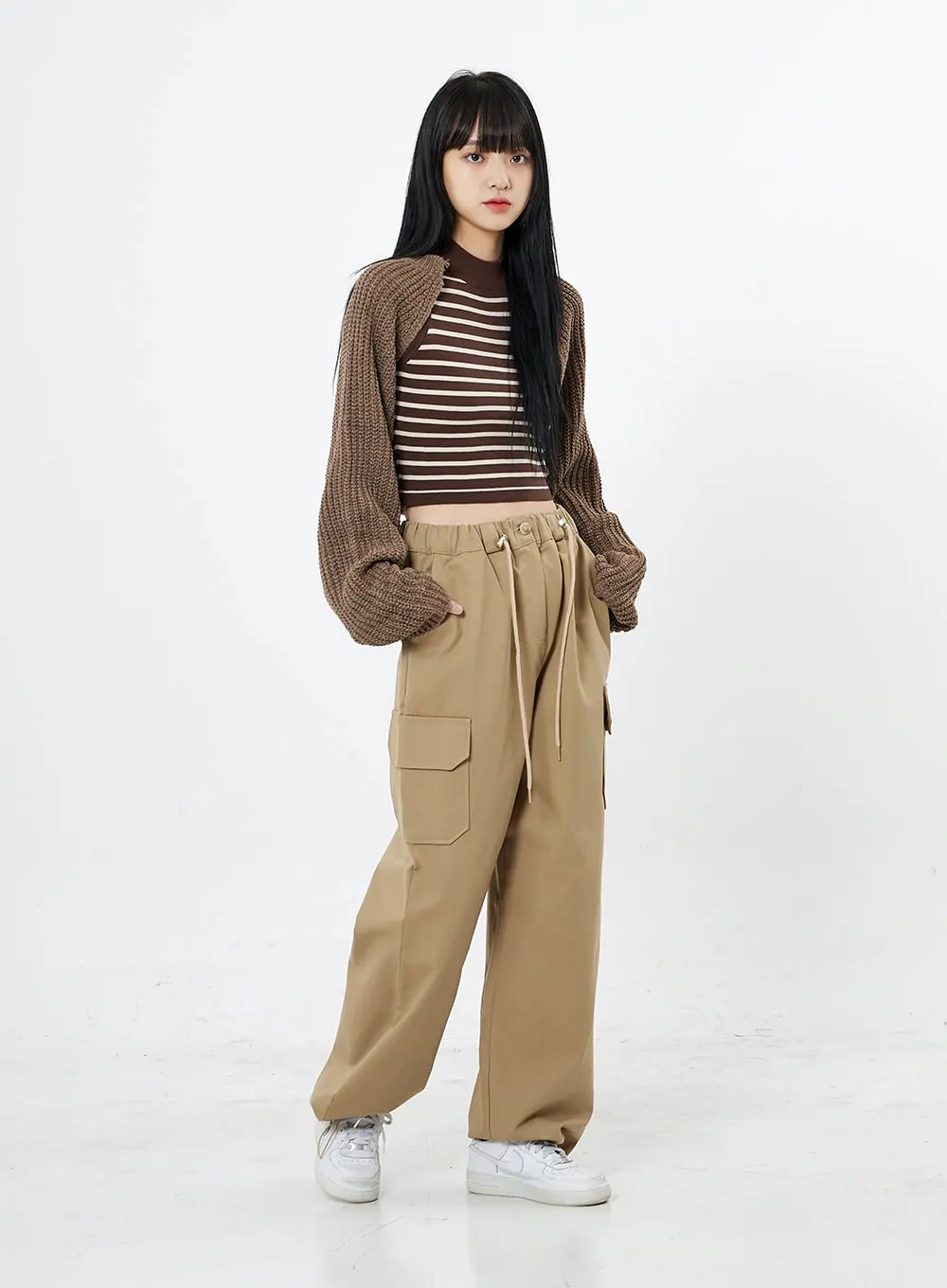 String Wide Cargo Pants OO17