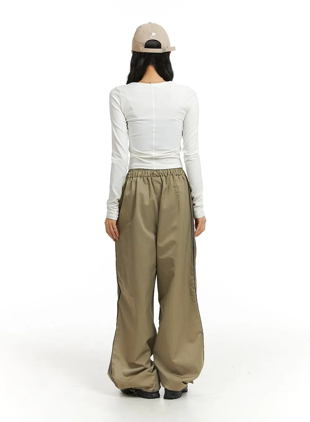 Stripe Nylon Wide Pants (UNISEX) CJ418