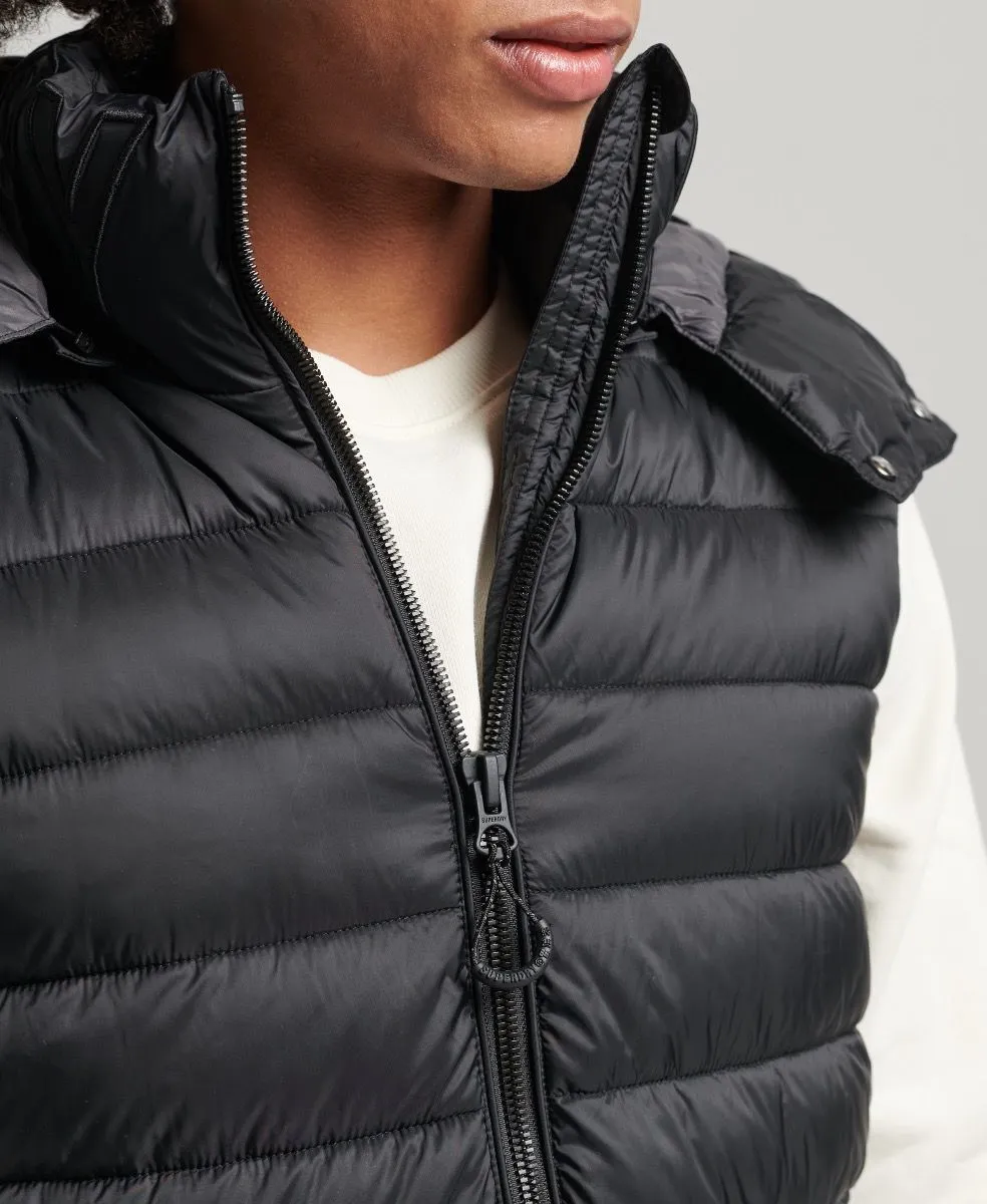 Superdry Hooded Classic Padded Gilet Black