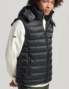 Superdry Hooded Classic Padded Gilet Black