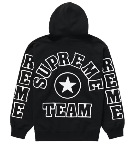 Supreme Team Chenille Hooded Sweatshirt Black