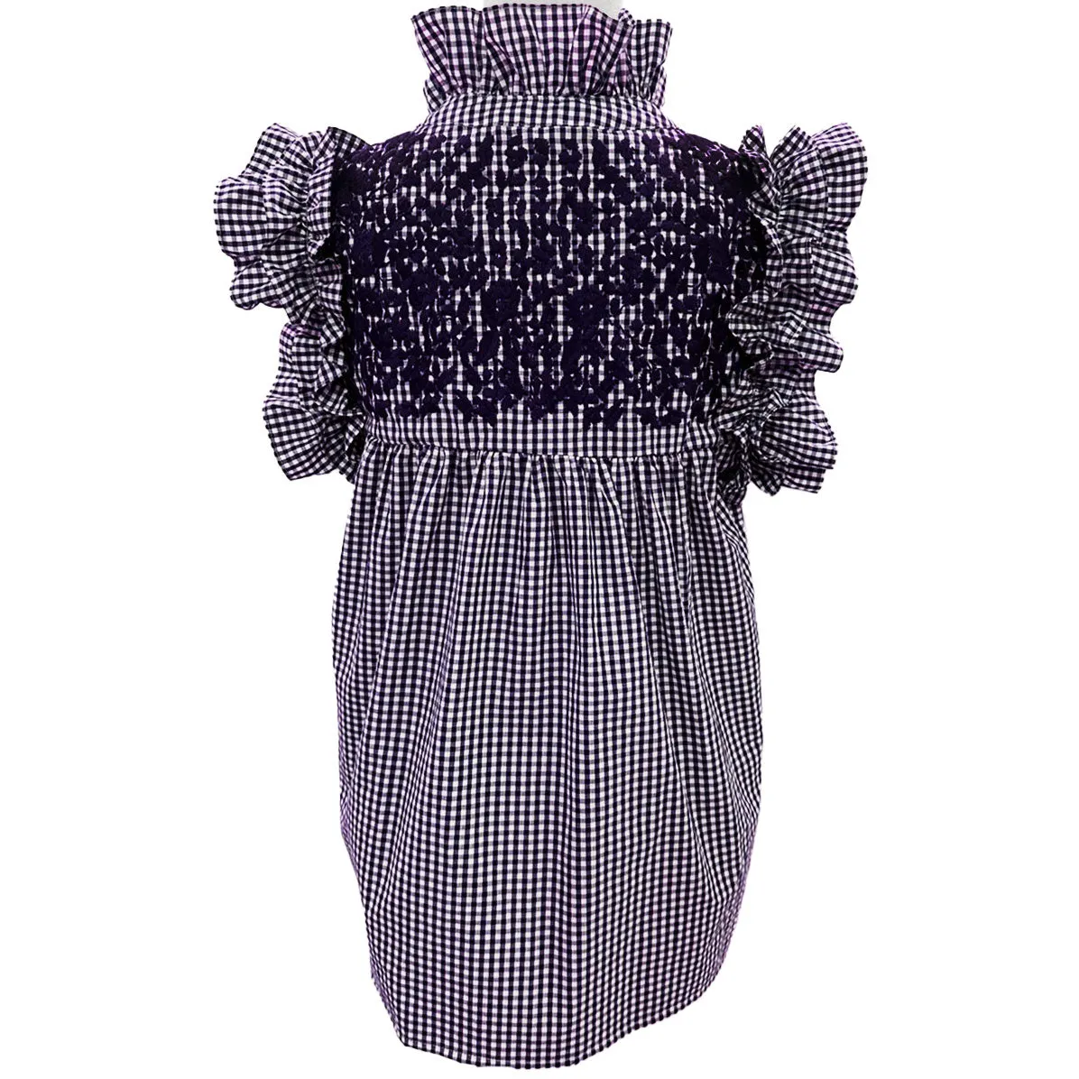 TCU/LSU Purple Gingham Hummingbird Blouse