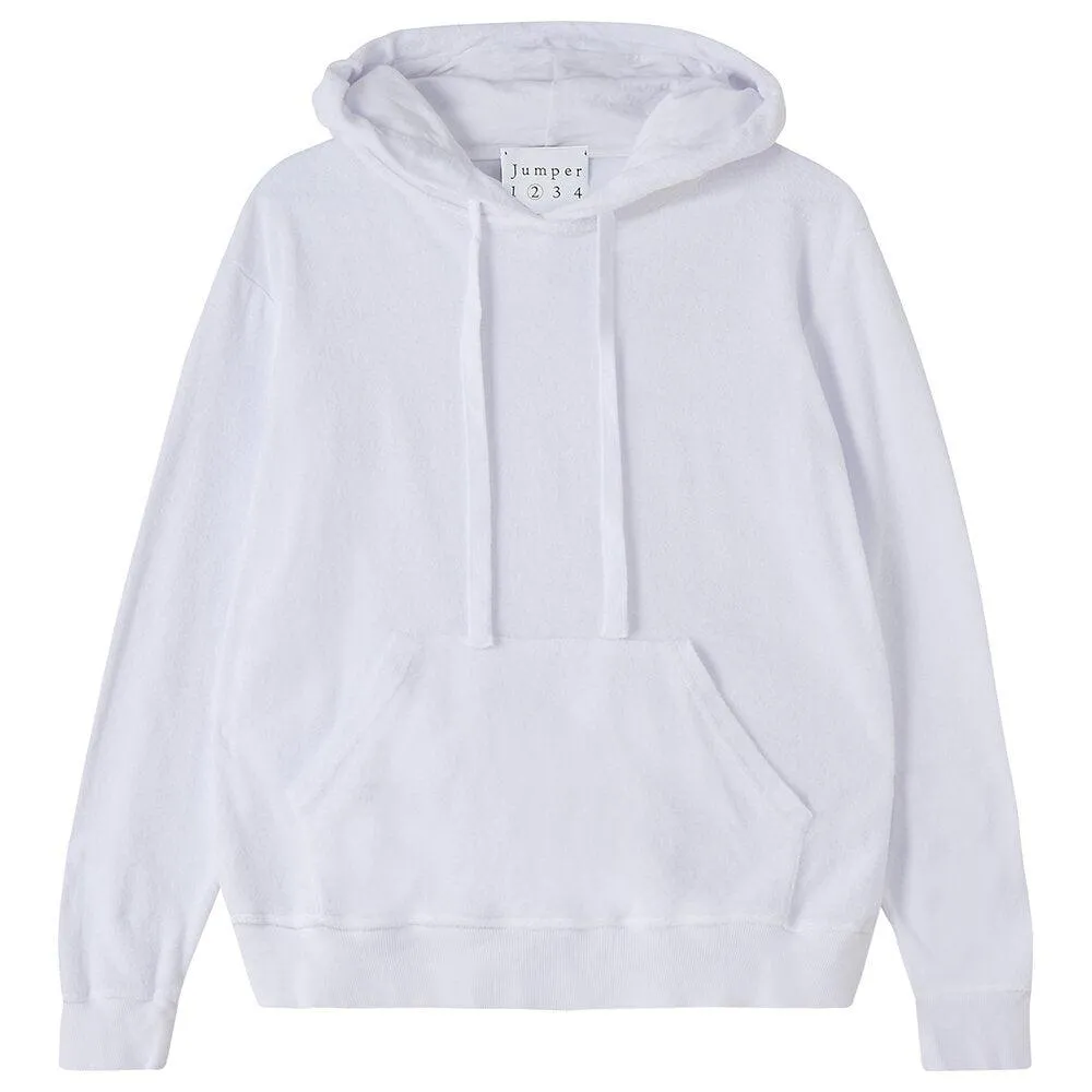 Terry hoodie in white