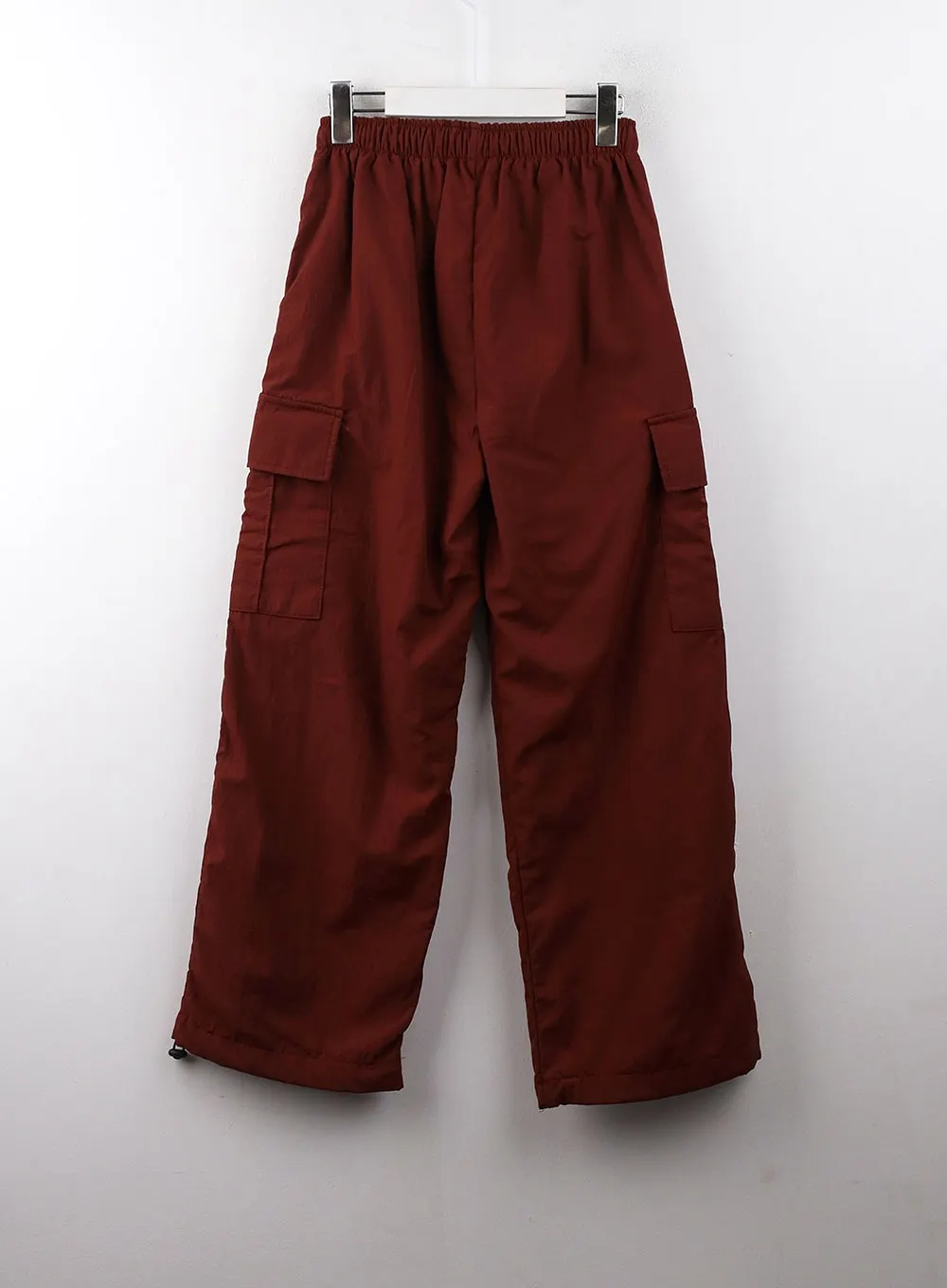 Terry Middle Waist Solid Pocket Cargo Pants (UNISEX) CD329