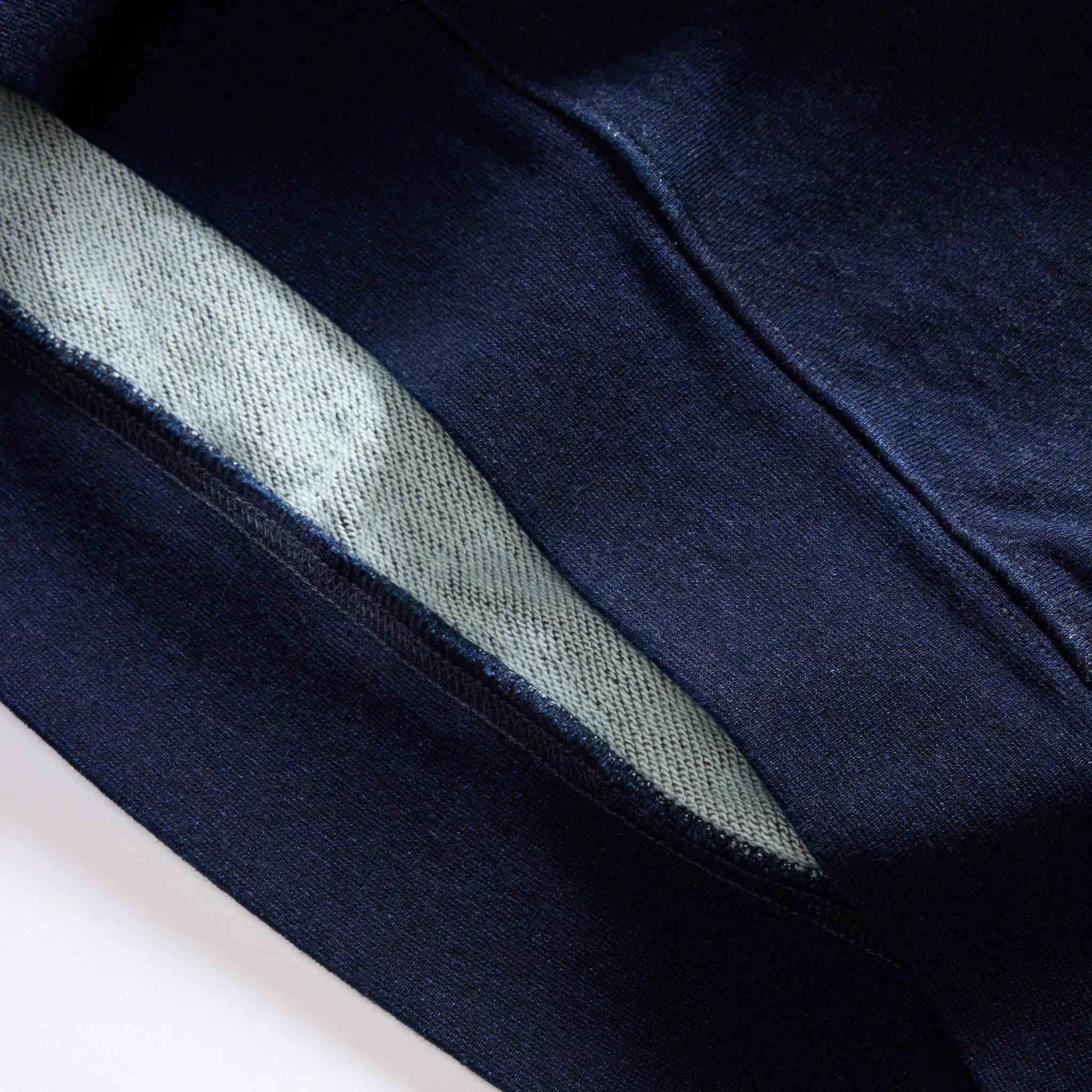 The Apres Hoodie in Rinsed Indigo Terry