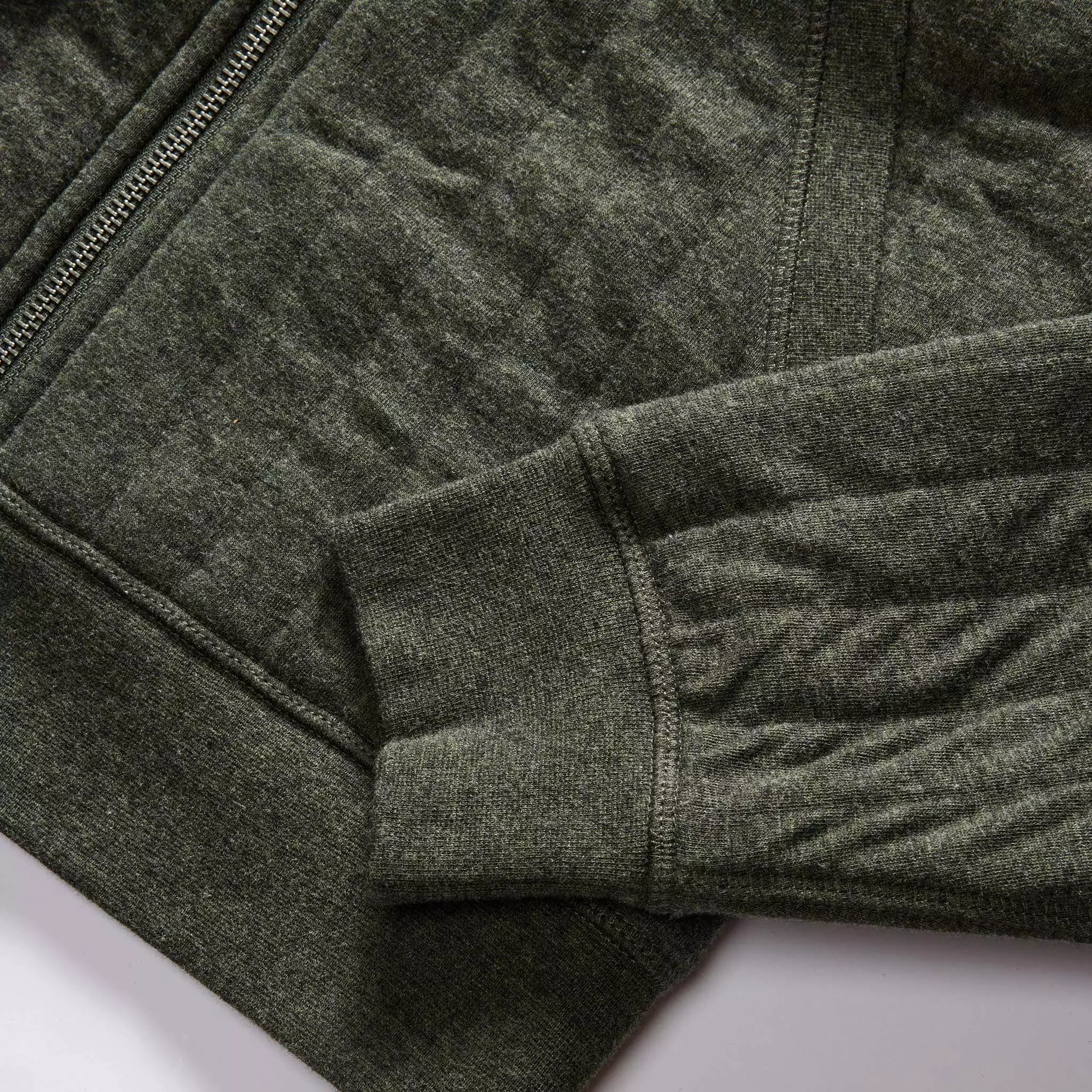 The Apres Zip Hoodie in Fatigue Olive Quilt