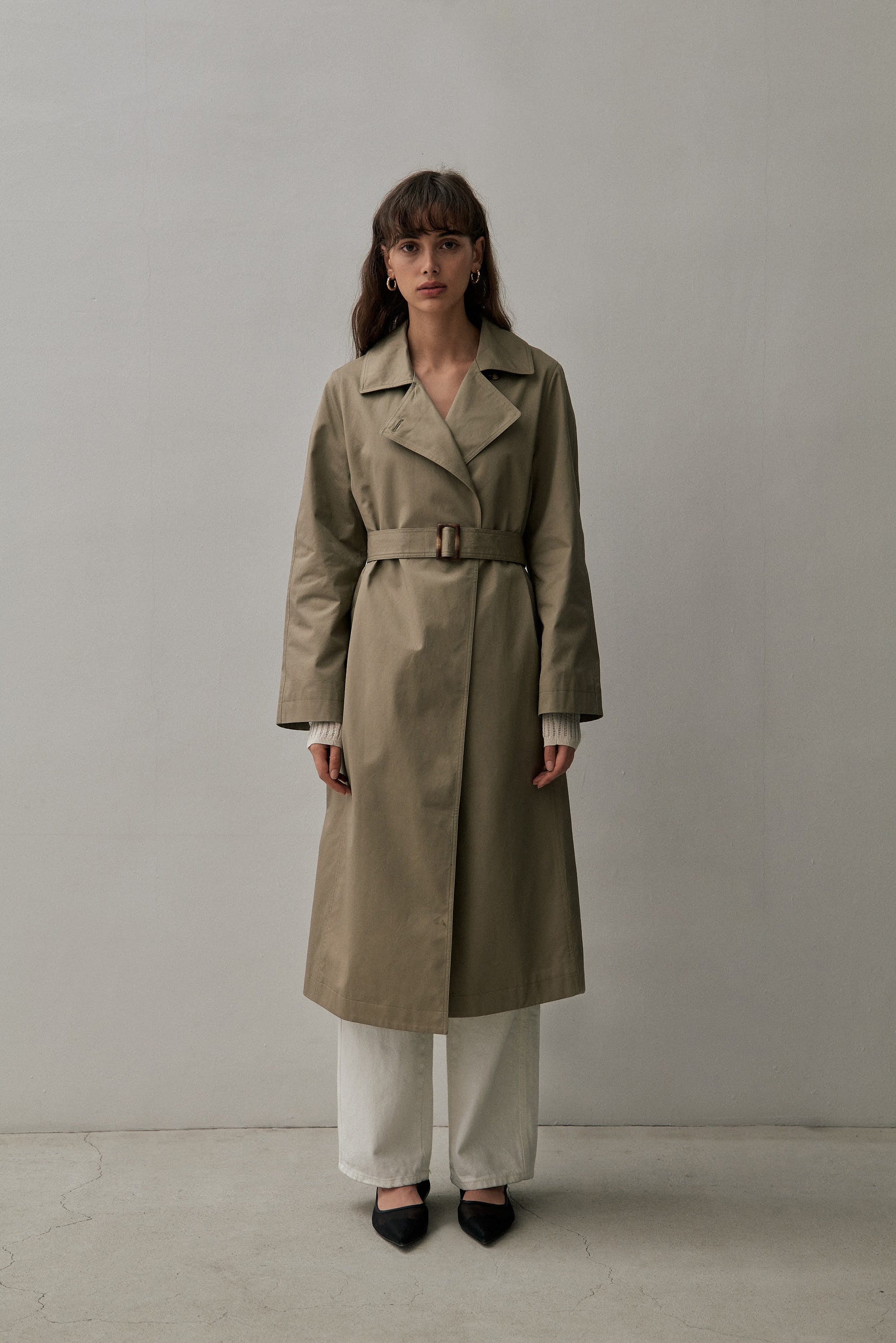 THE TAILORED TRENCH- SAGE GREEN