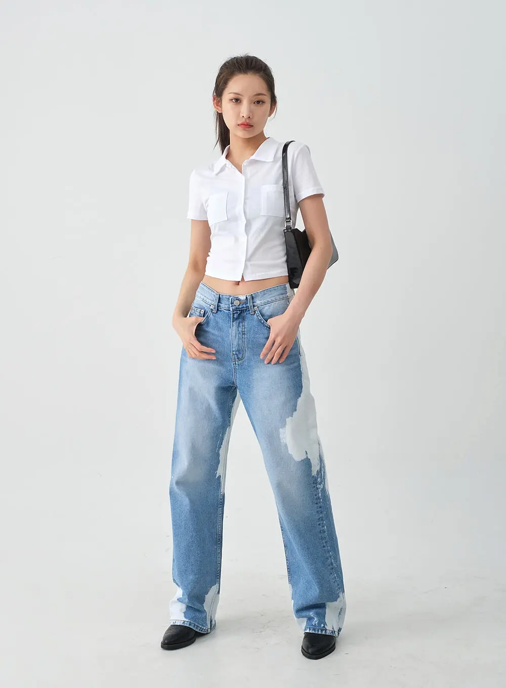 Tie-dye Wide Leg Denim Pants CJ03