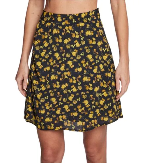 TOMMY HILFIGER mini skirt fashionable women s summer skirt floral pattern 63159160 black/yellow