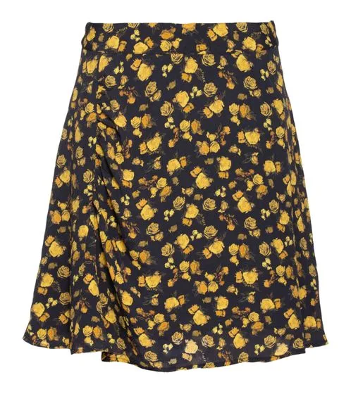 TOMMY HILFIGER mini skirt fashionable women s summer skirt floral pattern 63159160 black/yellow