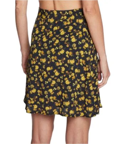 TOMMY HILFIGER mini skirt fashionable women s summer skirt floral pattern 63159160 black/yellow