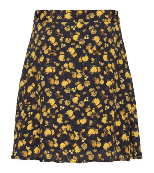 TOMMY HILFIGER mini skirt fashionable women s summer skirt floral pattern 63159160 black/yellow