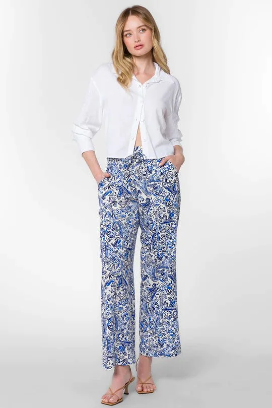 Wendy Blue Paisley Pants