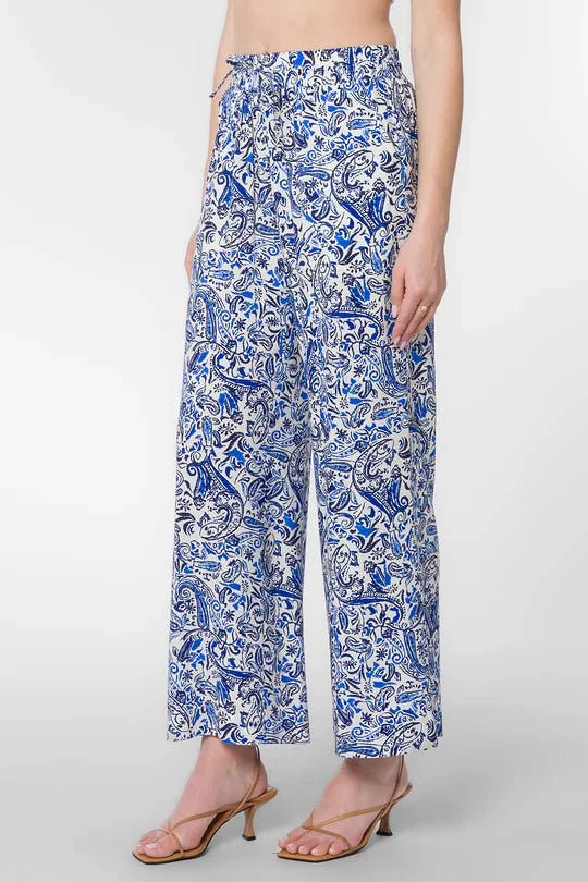 Wendy Blue Paisley Pants