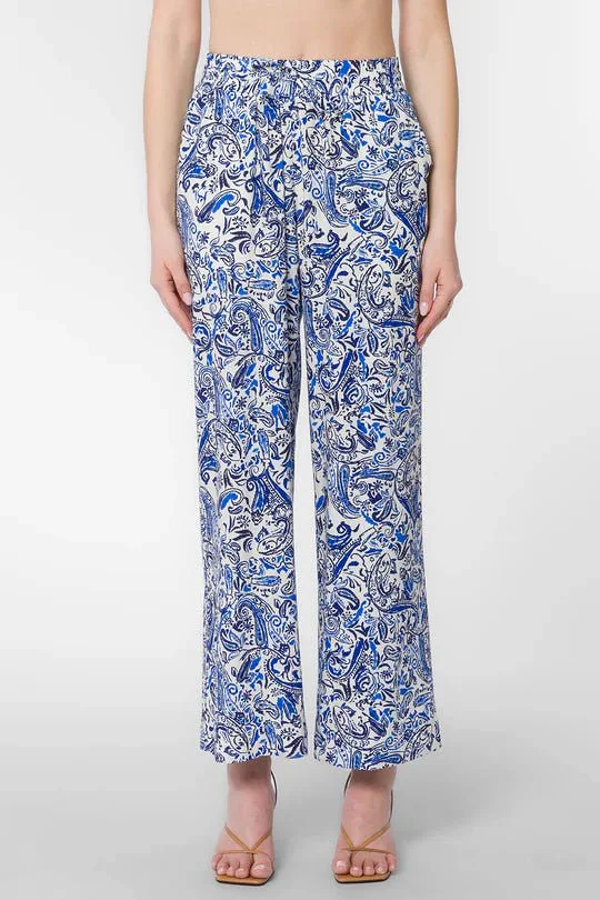 Wendy Blue Paisley Pants