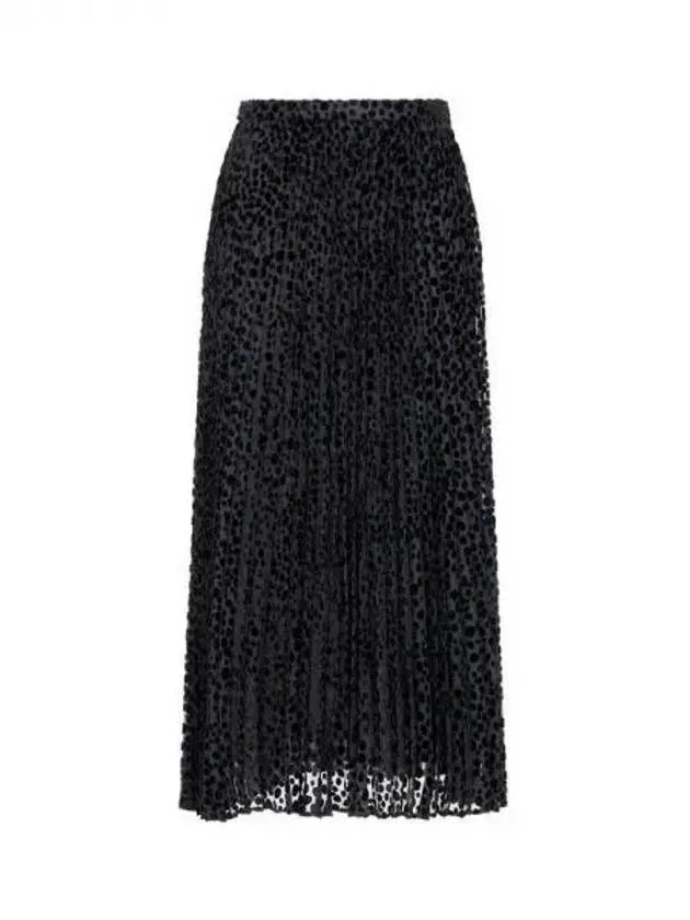 Women s Velor Dot Pleated Skirt Black 270580