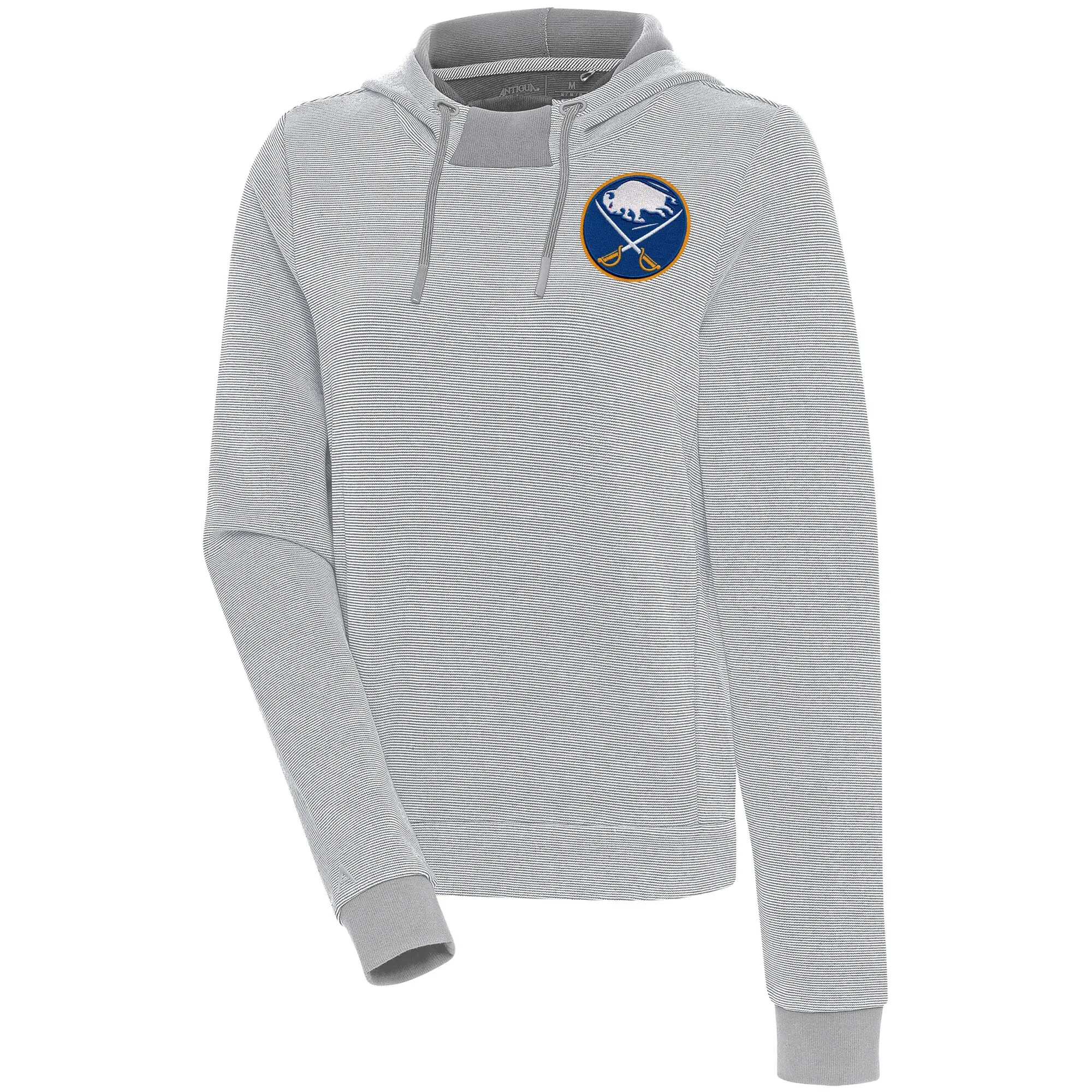 Women's Buffalo Sabres  Antigua Gray Axe Bunker Tri-Blend Pullover Hoodie