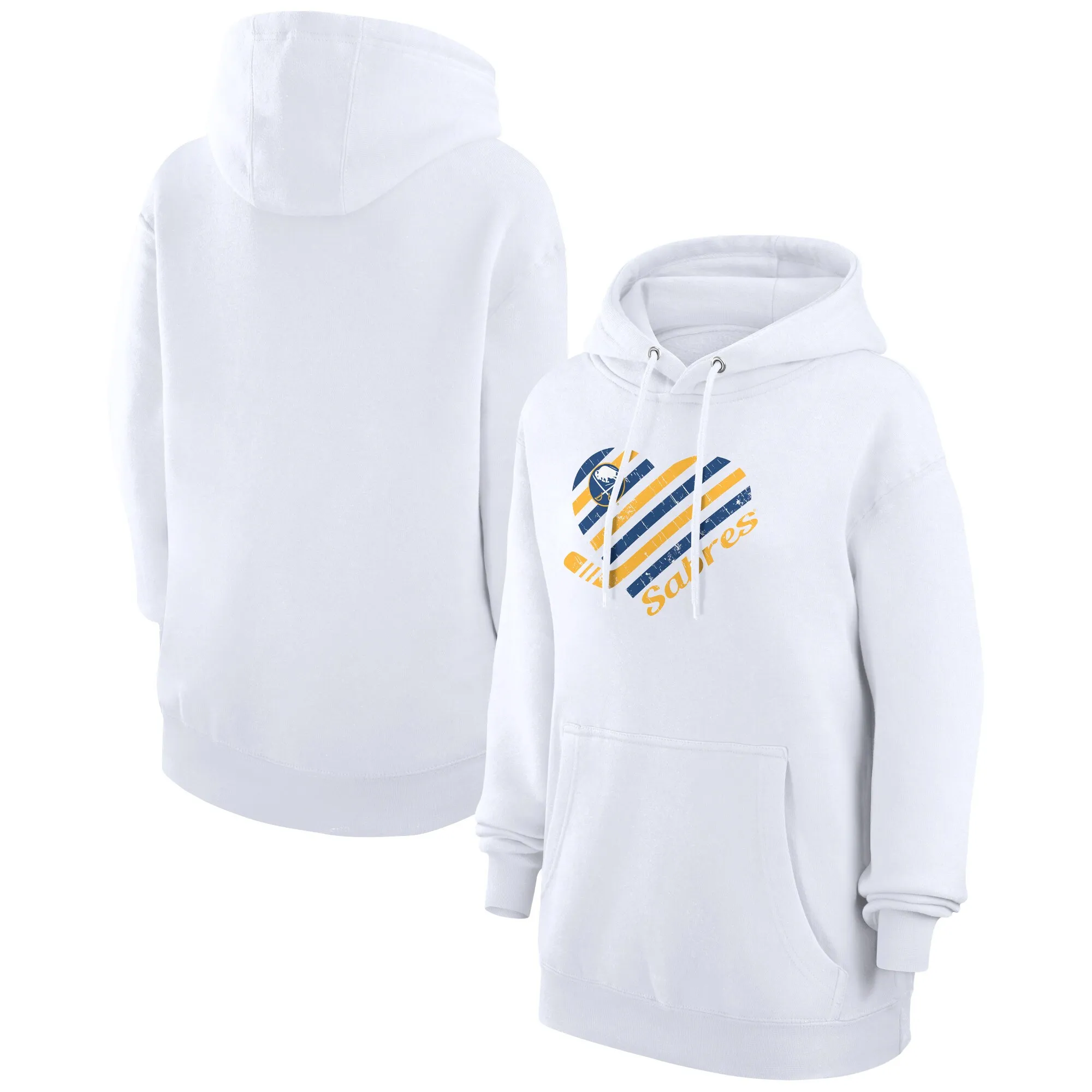 Women's Buffalo Sabres  G-III 4Her by Carl Banks White Heart Pullover Hoodie