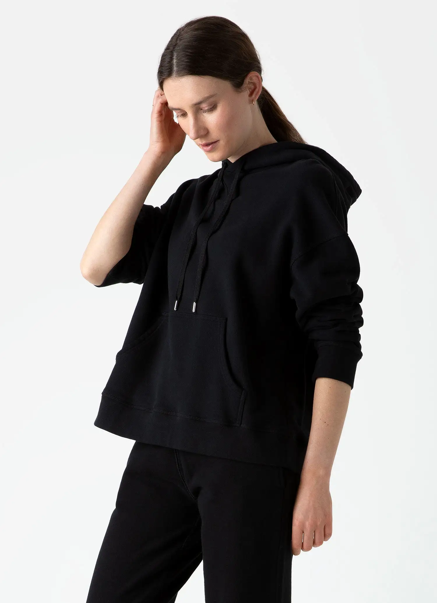 Women's Loopback Hoodie in Black