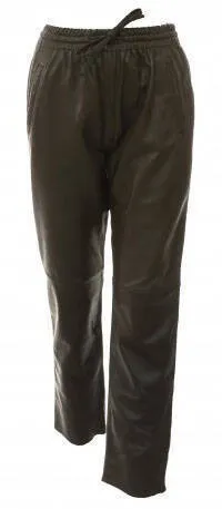 Women's oakwood leather pants in dark brown lamb 63641