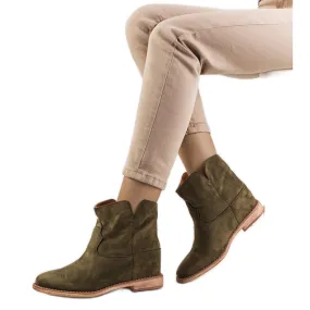 Zoki green ankle boots