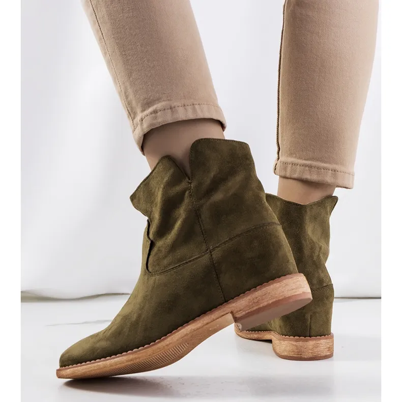 Zoki green ankle boots